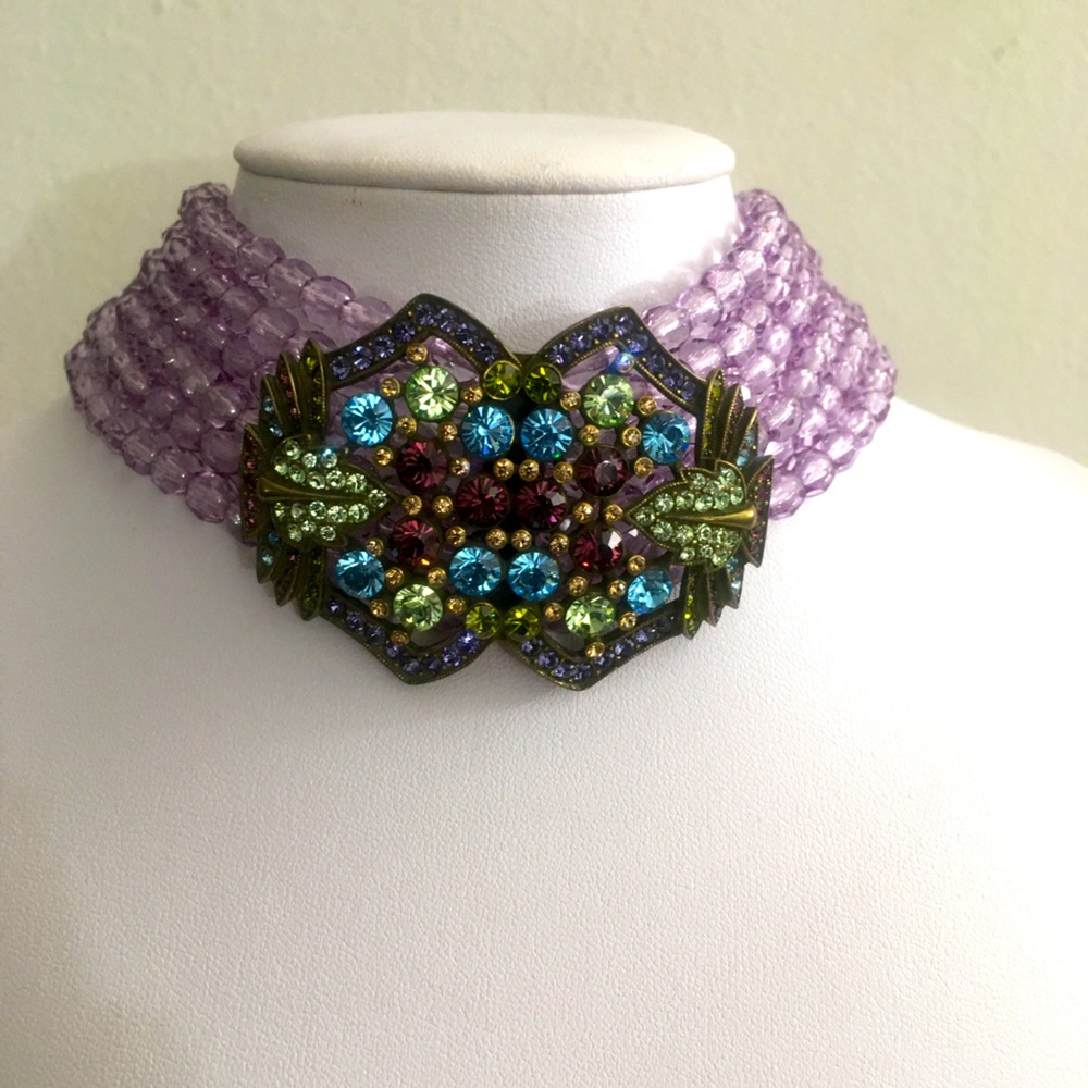 Heidi Daus Swarovski Tanzanite Beads Choker